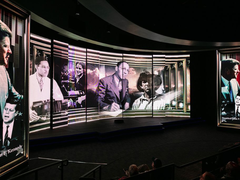 This isn’t just a movie theater—it's a rotating platform engineered to move 130 people into position between showtimes with zero disruption. While one audience exits, the next is already seated and ready. The center divider wall? Soundproofed with a pneumatic seal so each screening stays immersive and undisturbed.

Carousel USA designed and built this 43-foot turntable for the National WWII Museum in New Orleans. Installed on the third floor, precision-crafted, and synchronized to the second—because powerful stories deserve powerful engineering.